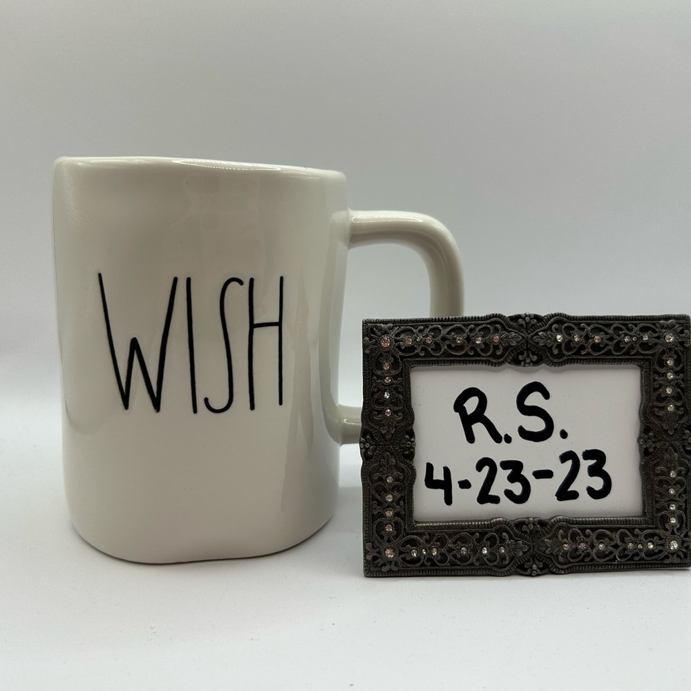 Rae Dunn “Wish” mugs.